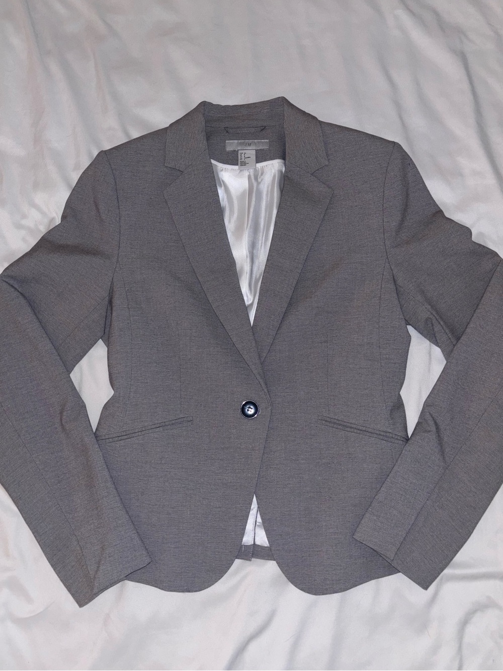 H&M Gray Tailored Single-Button Blazer